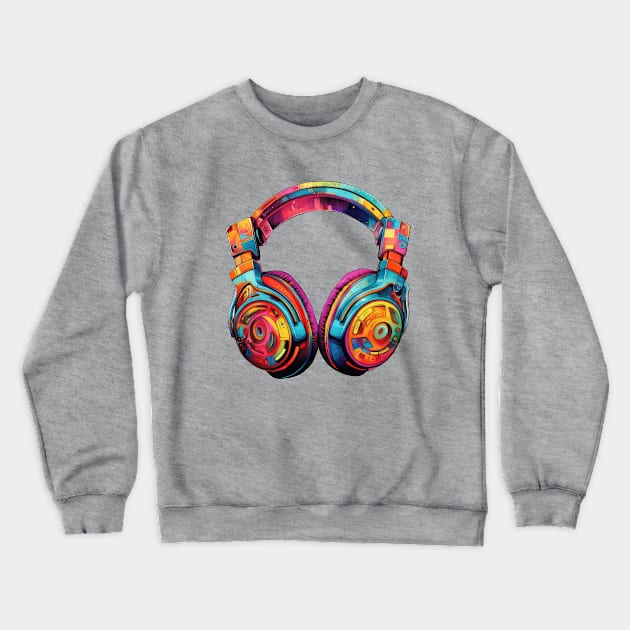 Retro Hip Hop 3D Headset. Crewneck Sweatshirt by XOXO VENUS